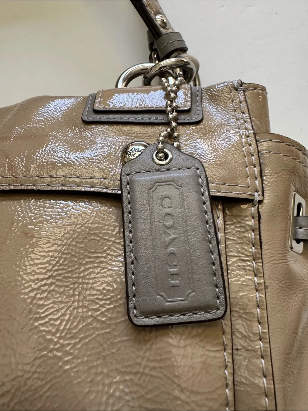 Coach Vintage Chelsea Peyton Carryall Leather Satchel with Turnlock